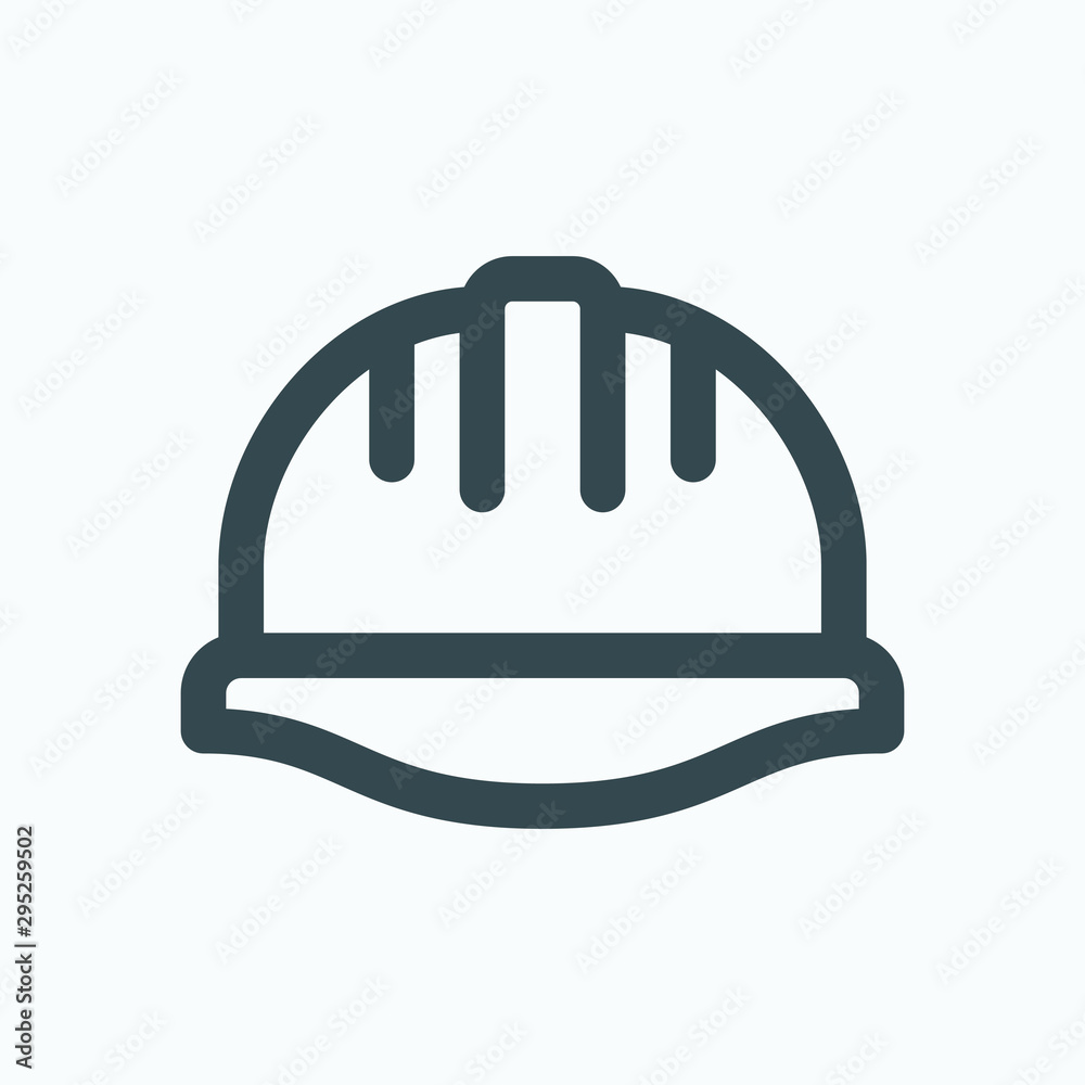construction helmet icon Construction helmet isolated icon, hard hat linear vector icon Stock Vector