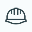Construction helmet isolated icon, hard hat linear vector icon
