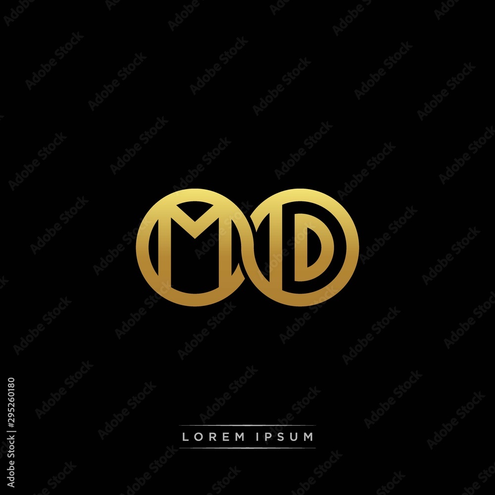 MD initial letter linked circle capital monogram logo modern template ...