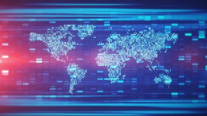 Wall Mural - digital world background binary concept technology blue	