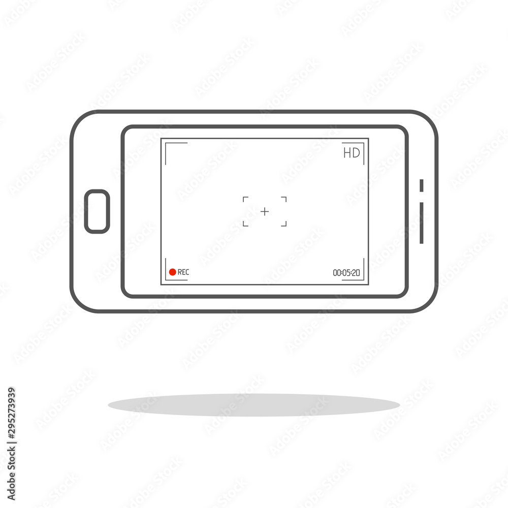Modern smartphone with camera application. User interface of camera ...