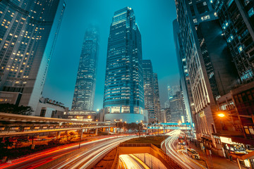 Canvas Print - Hong Kong central at night time