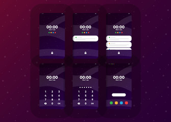 Wall Mural - Phone Pin Lock Set on Smartphone with Security User Interface User Experience UI Vector Illustration