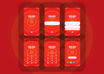 Wall Mural - Phone Pin Lock Set on Smartphone with Security User Interface User Experience UI Vector Illustration