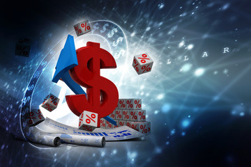 Poster - 3d rendering Stock market online business concept