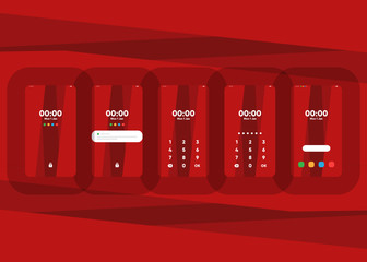 Wall Mural - Phone Pin Lock Set on Smartphone with Security User Interface User Experience UI Vector Illustration