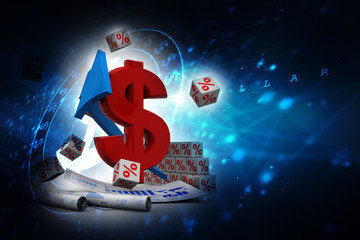 Poster - 3d rendering Stock market online business concept
