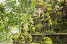 Monkey Forest - A Sacred And Popular Tourist Spot, Ubud, Kabupaten Gianyar, Bali, Indonesia