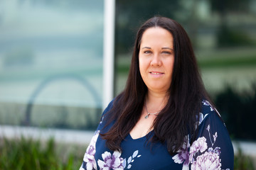 Business woman female relaxed corporate headshot