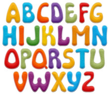 Colorful Felt Stitched Alphabet Letters