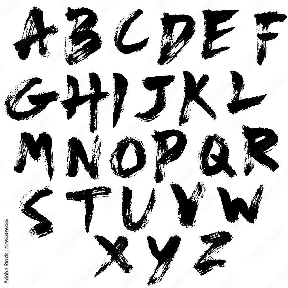 Washed Letters Texture Example dry brush texture font set Stock Vector | Adobe Stock