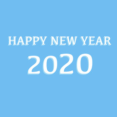 Happy New Year 2020 Text Design Patter, Vector illustration.