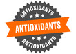 antioxidants sign. antioxidants orange-black circular band label