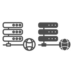 Poster - Server line and glyph icon. Data storage vector illustration isolated on white. Computer storage outline style design, designed for web and app. Eps 10.