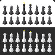 Set of chess isometric figures. Vector illustration