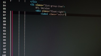 Wall Mural - 4k writing programming html code