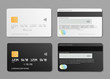Set of plastic credit cards view 3d realistic vector illustration isolated.