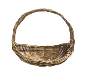 Wall Mural - Wicker gift basket (with clipping path) isolated on white background