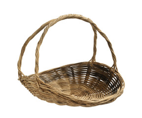 Wall Mural - Wicker gift basket (with clipping path) isolated on white background