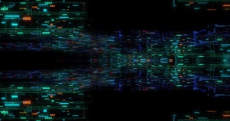 Poster - big data visualization with digital grid motion. analysis of information, cloud computing, internet 