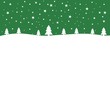 Grün weiße Weihnachtskarte mit Winterlandschaft und Textfreiraum