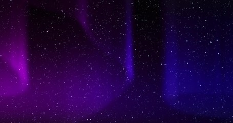 seamless video loop - beautiful aurora light phenomenon in a clear night sky with twinkling stars - 