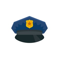 Poster - police cap icon. flat illustration of police cap vector icon for web design