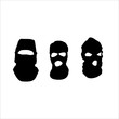 A set of masks concealing faces. Textile protective mask vector. Law enforcement or masked protesters