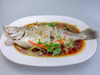 Steamed snapper with soy sauce