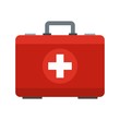 First aid kit icon. Flat illustration of first aid kit vector icon for web design