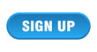 sign up button. sign up rounded blue sign. sign up
