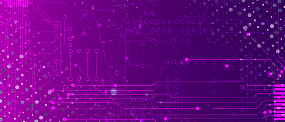 Aufkleber - Abstract circuit board futuristic technology processing background