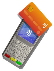 Poster - Nfc touch payment icon. Cartoon of nfc touch payment vector icon for web design isolated on white background