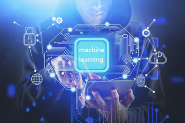 Poster - Man with tablet using machine learning interface