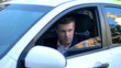 © motortion - Jealous husband spying unfaithful wife, sitting in car, private investigation
