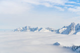Panorama of ski runs on the Kaunertal glacier in Austria.
