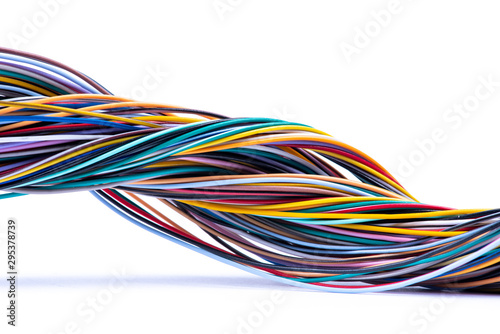 Fotografía Electrical wiring isolated on white background