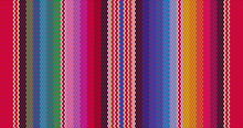 Blanket Stripes Seamless Vector Pattern. Background For Cinco De Mayo Party Decor Or Ethnic Mexican Fabric Pattern With Colorful Stripes. Serape Design