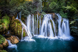 Fototapeta Kwiaty - waterfall on Una river in village Martin Brod in Bosnia and Herzegovina