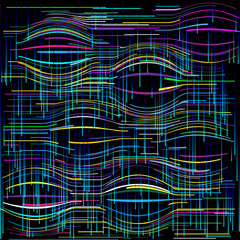 Poster - abstract background with distorted lines shapes