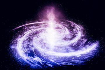 Wall Mural - galaxy closeup in space. color cluster of stars around the center of the galaxy.