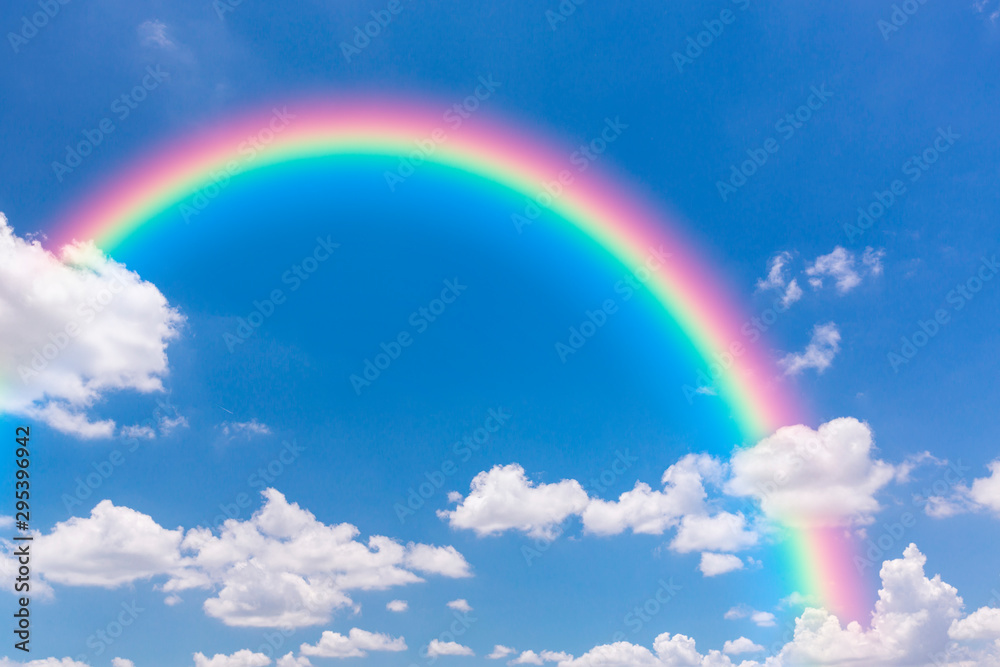 Blue sky and rainbow Stock Photo | Adobe Stock