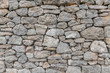 Leinwandbild Motiv Stone wall texture background - grey stone siding with different sized stones 