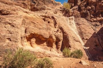 Wall Mural - The Lion Fountain, Wadi al-Farasa processional route, Petra, Jordan