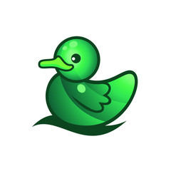 Canvas Print - Emerald Duck Logo. Vector Illustration.