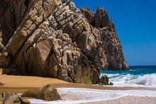 Rock Formations At Lover's Beach (Playa Del Amor) By Cabo San Lucas On The Baja California Coast In Mexico.