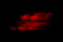 Textured Smoke, Abstract Red,isolated On Black Background