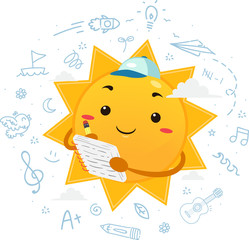 Poster - Mascot Sun Summer Journal Illustration