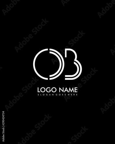 Cuadros en Lienzo OB Initial minimalist abstract logo