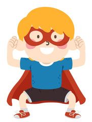 Wall Mural - Kid Boy Super Hero Assertive Illustration